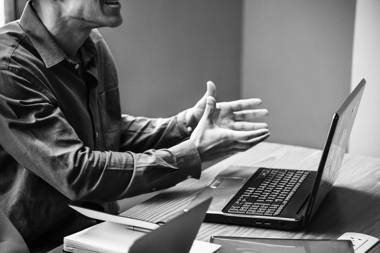 Frustrated Man At Computer