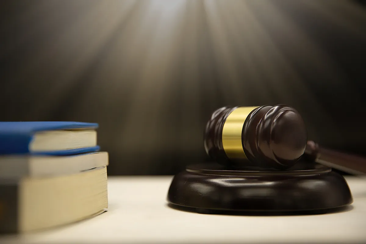 Judges Gavel Book Wooden Table Law Justice Concept Background