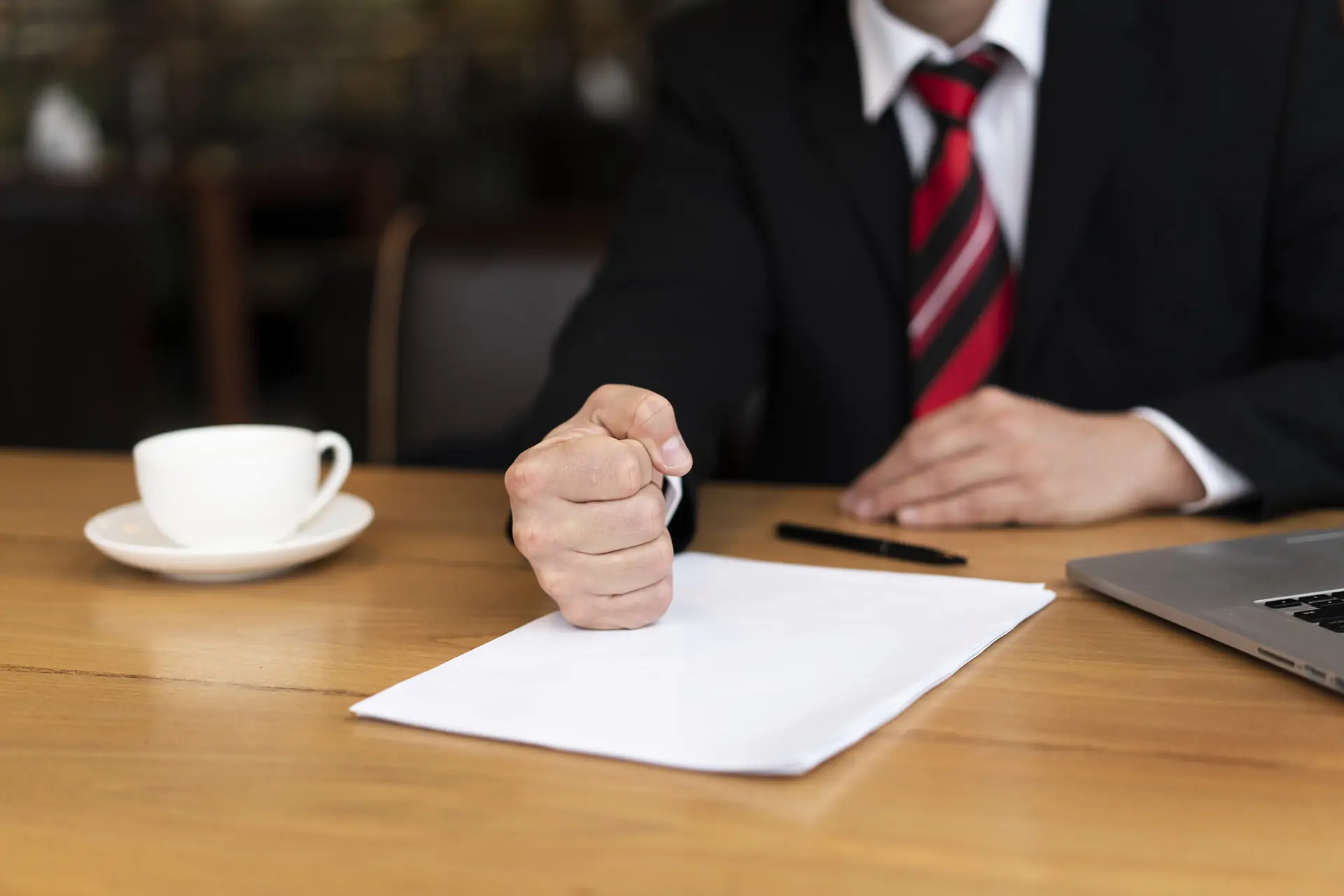 Businessman Ready Sign Deal Office